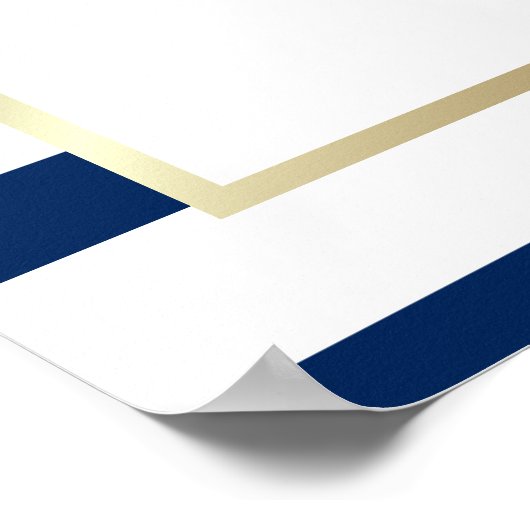 Bar Mitswa Navy Blauw Wit Goud Welkomstbord Poster (Hoek)