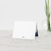 Bar Mitswa Navy Blue Agate Script Eenvoudig Minima Bedankkaart (Achterkant)