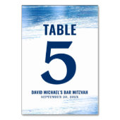 Bar Mitswa Navy Typografie Blauwe Folie Modern Bol Kaart (Achterkant)