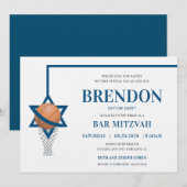 Bar Mitswa nodigt eenvoudig modern joods basketbal Kaart (Voorkant / Achterkant)