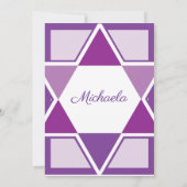 Bar Mitswa nodigt Paarse Davidster uit Kaart (Achterkant)