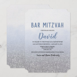 Bar Mitswa Ombre Blauwe Uitnodiging