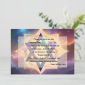 Bar Mitswa Paars Blauw Ethische Ruimte Kaart (Staand voorkant)