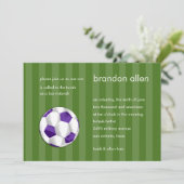 Bar Mitswa paars en witte voetbal Kaart (Staand voorkant)