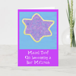 Bar Mitswa Paarse joodse davidster Kaart