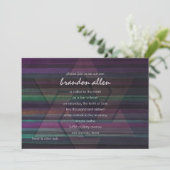 Bar Mitswa paarse tonen strepen Kaart (Staand voorkant)