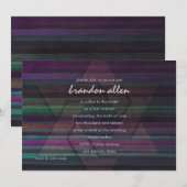 Bar Mitswa paarse tonen strepen Kaart (Voorkant / Achterkant)