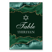 Bar Mitswa Party Donkergroene Gouden Ster van Davi Kaart (Achterkant)