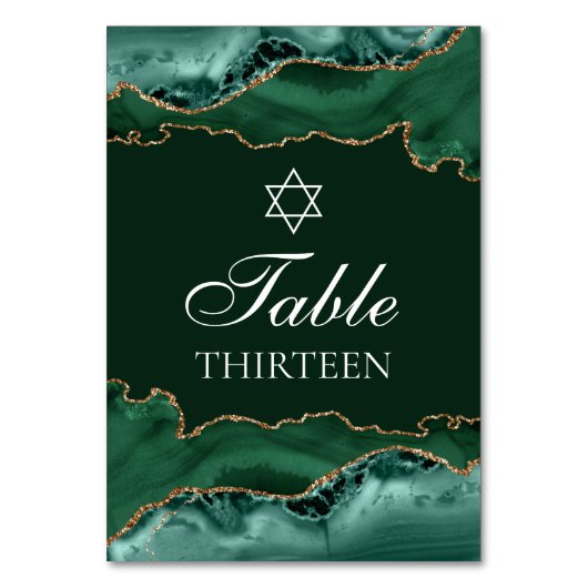 Bar Mitswa Party Donkergroene Gouden Ster van Davi Kaart (Achterkant)