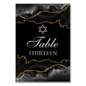 Bar Mitswa Party Zwarte Gouden Ster van David Kaart (Achterkant)