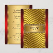 Bar Mitswa rsvp Goud en Rood (Voorkant / Achterkant)