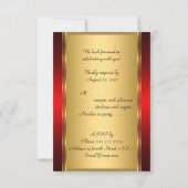 Bar Mitswa rsvp Goud en Rood Kaartje (Achterkant)