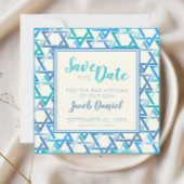 Bar Mitswa ster van David Flat Save The Date Kaart