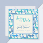 Bar Mitswa ster van David Flat Save The Date Kaart