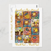 Bar Mitswa: Sterrennacht Israel Dank U Briefkaart (Voorkant / Achterkant)