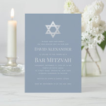Bar Mitswa Stof Blauw Nep Zilver Ster van David