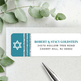 Bar Mitswa Teal Zilveren Tallit Vet Retouradres Etiket