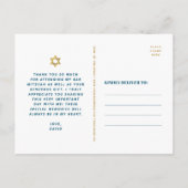 Bar Mitswa Turquoise Agate Ombre Script Bedankt Briefkaart (Achterkant)