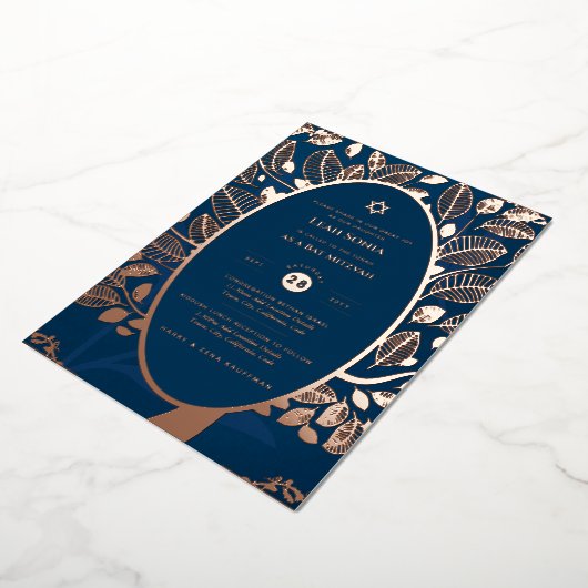 Bar Mitswa uitnodiging ECHT FOLIE Boom des Levens  (Gedraaid)