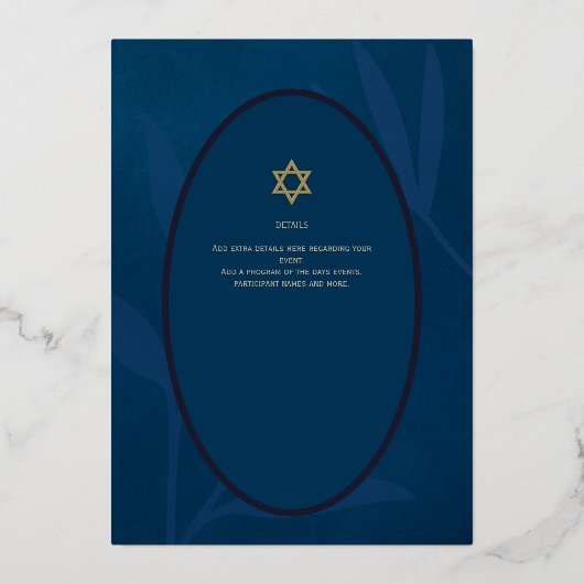 Bar Mitswa uitnodiging ECHT FOLIE Boom des Levens  (Achterkant)