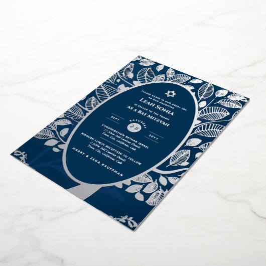 Bar Mitswa uitnodiging ECHT FOLIE Boom des Levens  (Gedraaid)