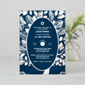 Bar Mitswa uitnodiging ECHT FOLIE Boom des Levens  (Staand Voorkant)