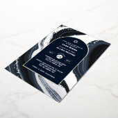 Bar Mitswa uitnodiging echte folie agaat goud blau (Gedraaid)