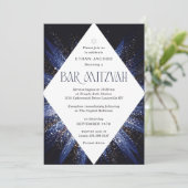 Bar Mitswa uitnodiging Elegante Geometrisch (Staand voorkant)