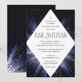 Bar Mitswa uitnodiging Elegante Geometrisch (Voorkant / Achterkant)