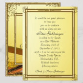 Bar Mitswa uitnodiging Goud 2 (Voorkant / Achterkant)