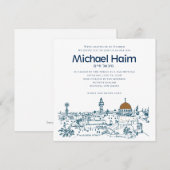 Bar Mitswa Uitnodiging Kaart goud Jerusalem Sight (Voorkant / Achterkant)