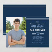 Bar Mitswa uitnodiging met foto (Voorkant / Achterkant)