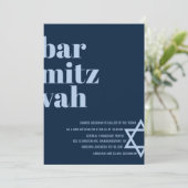 Bar Mitswa uitnodiging modern vet lettertype (Staand voorkant)