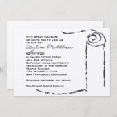 Bar Mitswa Uitnodiging Torah Scroll (Voorkant / Achterkant)