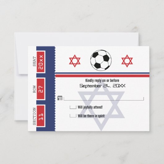 Bar Mitswa Voetbalticket RSVP (Voorkant)