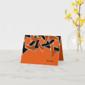 Bar Mitswa Zilver Zwart Sinaasappel Davidster Kaart (Gele Bloem)