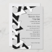 Bar Mitswa Zilver Zwart Witte Ster van David Kaart (Voorkant)