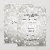 Bar Mitswa Zilveren glitterlampjes Kaart (Voorkant / Achterkant)