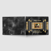 Bar mitswa zwart marmer goud scroll jongens foto gastenboek (Volledig)