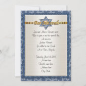 Bar Mitvah uitnodiging formeel blauw (Voorkant)