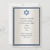 Bar Mitvah uitnodiging formeel blauw (Achterkant)