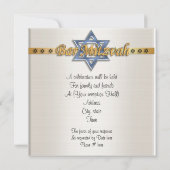 Bar Mitvah uitnodiging formele blauwe Davidster (Achterkant)