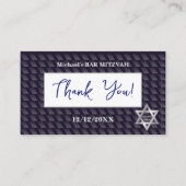 Bar Mitzvah 20XX 13e verjaardag "Dank je" Hebreeuw Visitekaartje (Voorkant)