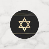 Bar Mitzvah 2 Foto Zwart Goud Tallit Script vet Confetti (Kleine voorkant)