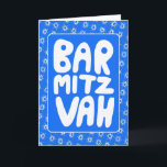 BAR MITZVAH Aanpasbaar Ster van David-patroon  Kaart<br><div class="desc">Handgetekende tekst en sterpatroon door mij voor jou. Voeg je eigen tekst toe aan de binnenkant van de kaart. Voor meer ontwerpen en kleuren, kijk in mijn winkel! Of laat me weten of je iets op maat wilt. Ik heb ook bijpassend inpakpapier en natuurlijk zowel Bar- als Bat Mitzvah-versies! Vraag...</div>