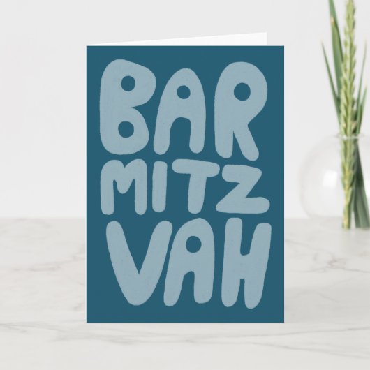 BAR MITZVAH Aanpasbare Moderne Blauwe Teal Kaart (Voorkant)