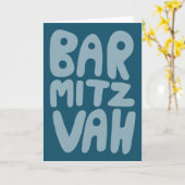 BAR MITZVAH Aanpasbare Moderne Blauwe Teal Kaart (Gele Bloem)