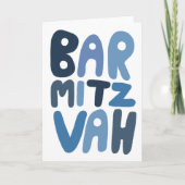BAR MITZVAH Aanpasbare moderne bubbel letters  Kaart (Voorkant)