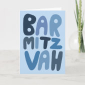 BAR MITZVAH Aanpasbare Moderne Bubbel Letters  Kaart (Voorkant)