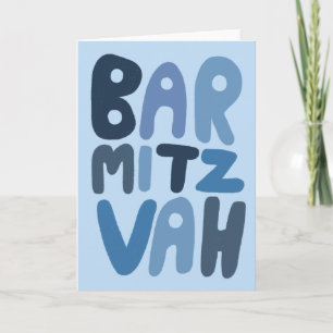 BAR MITZVAH Aanpasbare moderne bubbel letters  Kaart